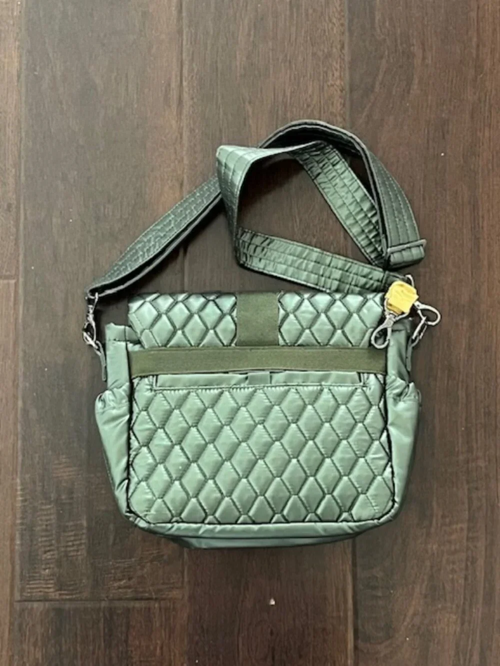 Lug Harness Crossbody Quilted Bag Metallic Olive